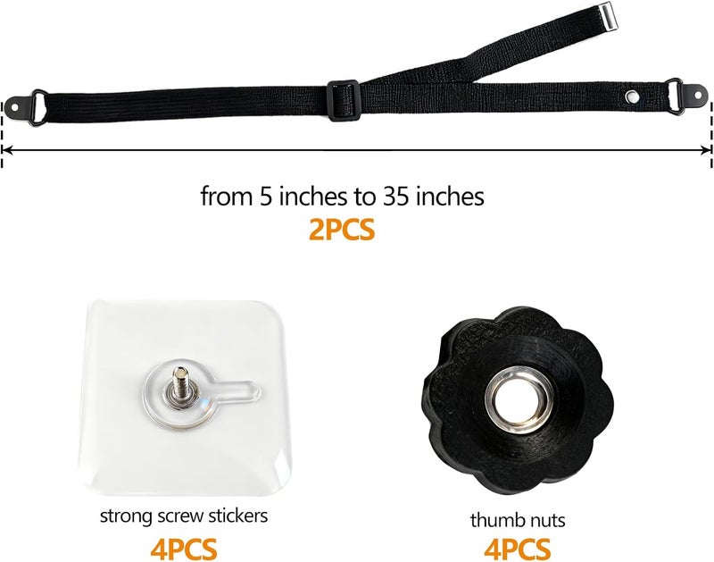 SSGP 2-Pack Adjustable-Length TV Safety Straps No-Drill Anti-Tip Furniture Anchors Child Safety Protectors Anti-Shock Securing Straps Suitable for Flat Screens and Cabinets - Image 2